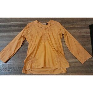 Womens Boho Hippie 60s Casual Embroidered India V-Neck Tunic Top